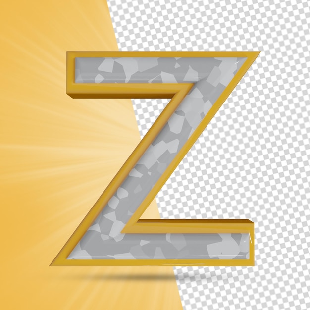 PSD alphabet 3d render letter z