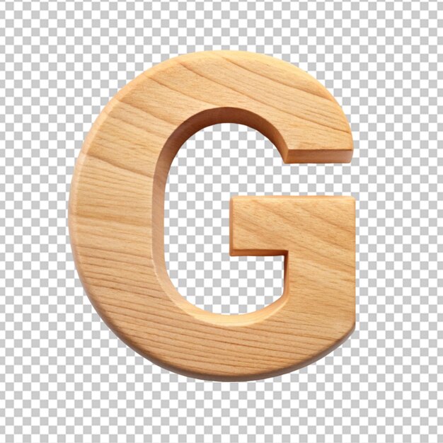 PSD alphabet 3d wooden letter g