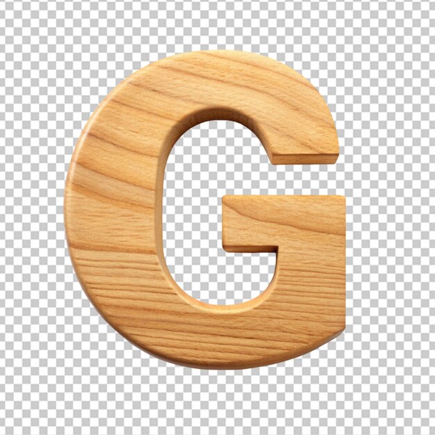 PSD alphabet 3d wooden letter g