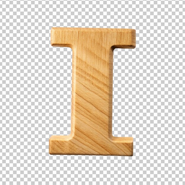 PSD alphabet 3d wooden letter i