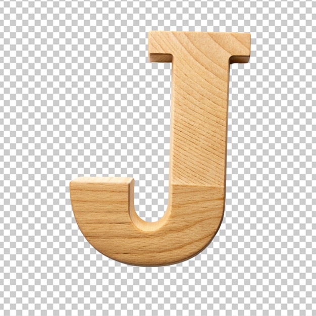 PSD alphabet 3d wooden letter j