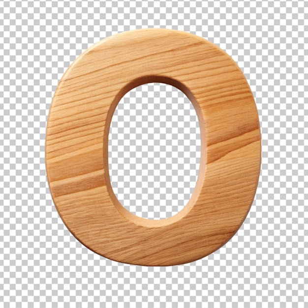 PSD alphabet 3d wooden letter o