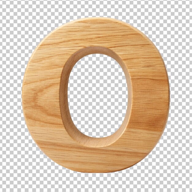 PSD alphabet 3d wooden letter o