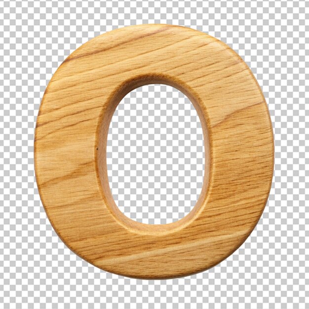 PSD alphabet 3d wooden letter o