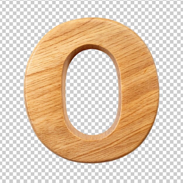 PSD alphabet 3d wooden letter o