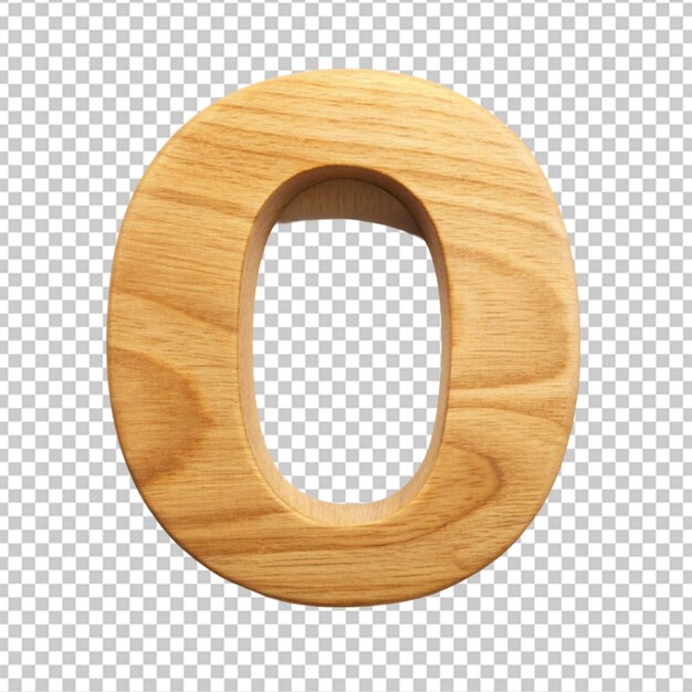 PSD alphabet 3d wooden letter o