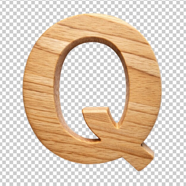 PSD alphabet 3d wooden letter q