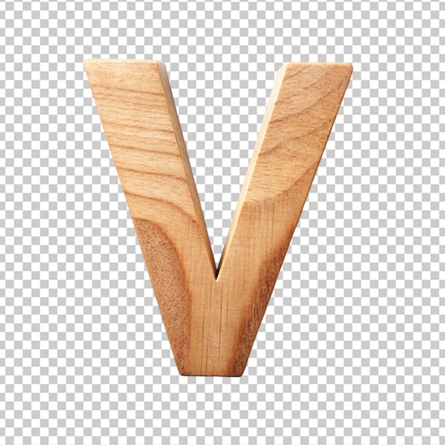 PSD alfabeto 3d lettera in legno v