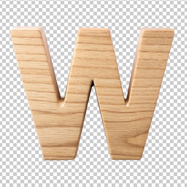 PSD alphabet 3d wooden letter w