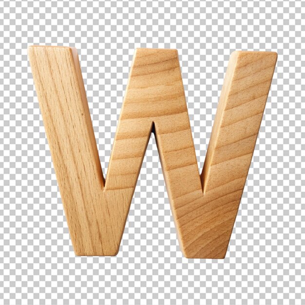 PSD alphabet 3d wooden letter w