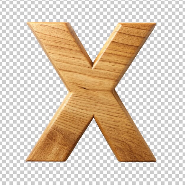 PSD alphabet 3d wooden letter x