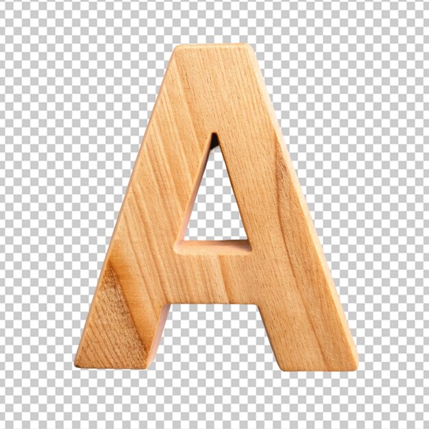 PSD alphabet 3d wooden letter a