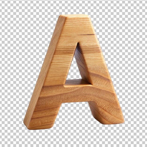 PSD alphabet 3d wooden letter a