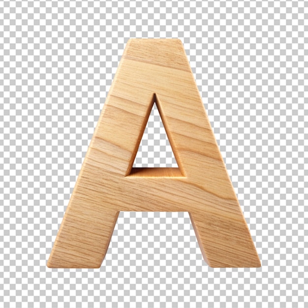 PSD alphabet 3d wooden letter a