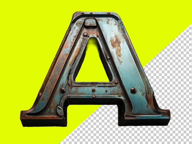 PSD アルファベット 隔離された背景に透明な背景に鋼