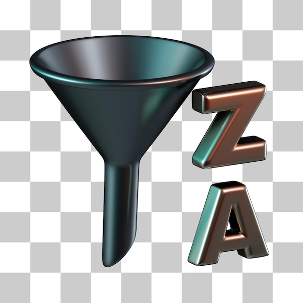 Alphabet descending order 3d icon