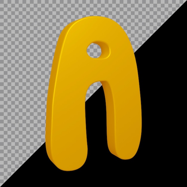 Alphabet letter a 3d render