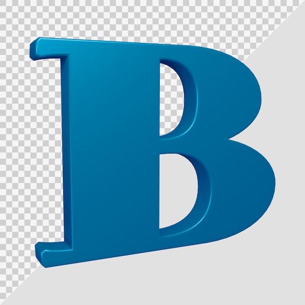 Alphabet letter b 3d render