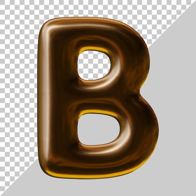 Alphabet letter b design in 3d render