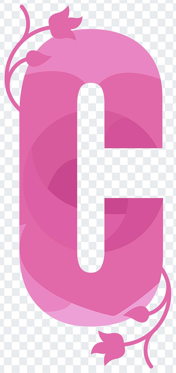 PSD alphabet letter c on transparent background