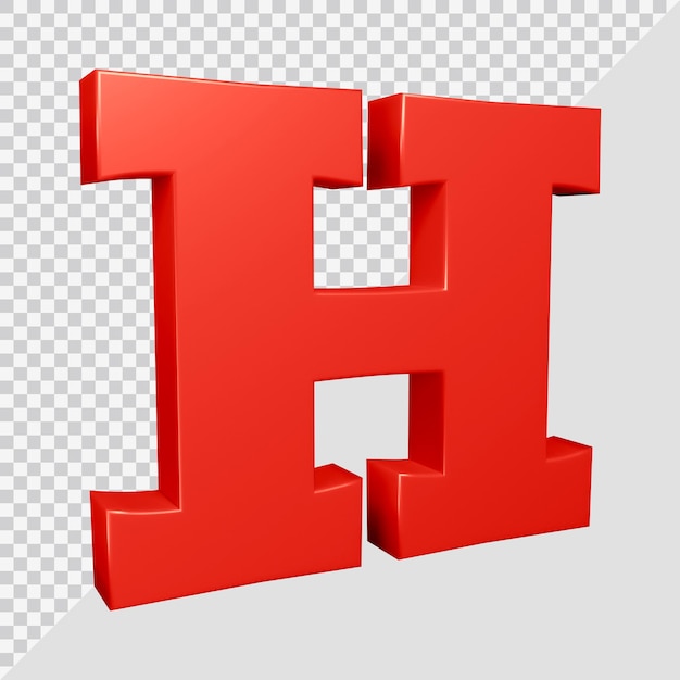Alphabet letter h 3d render