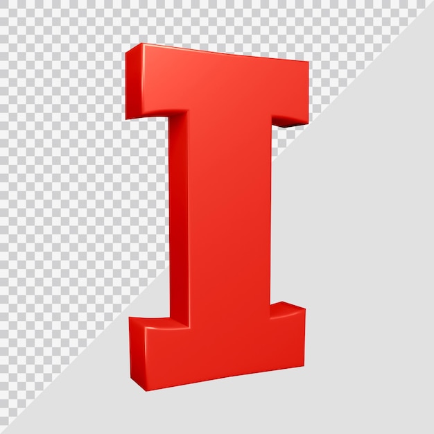 Alphabet letter i 3d render