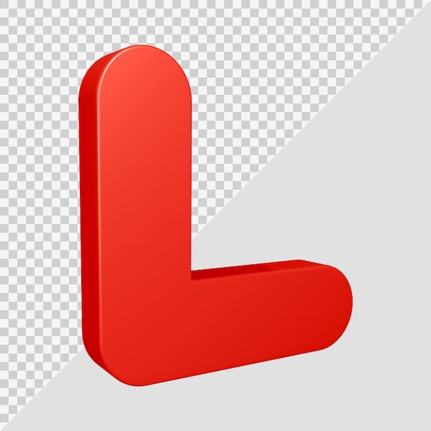 Alphabet letter l 3d render