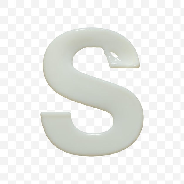 Alphabet letter made of white skimmed milk isolated