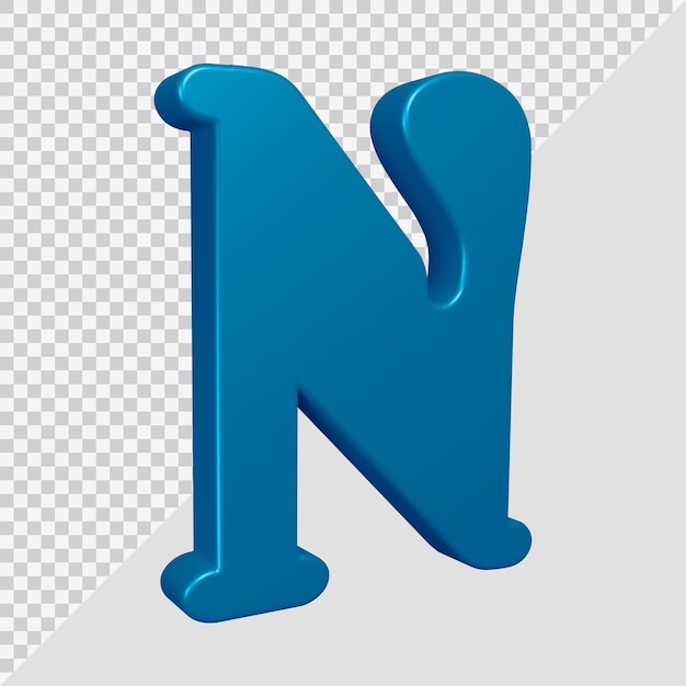 Alphabet letter n 3d render