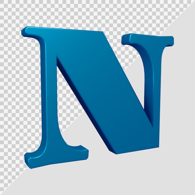 Alphabet letter n 3d render