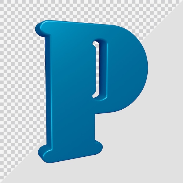 Alphabet letter p 3d render