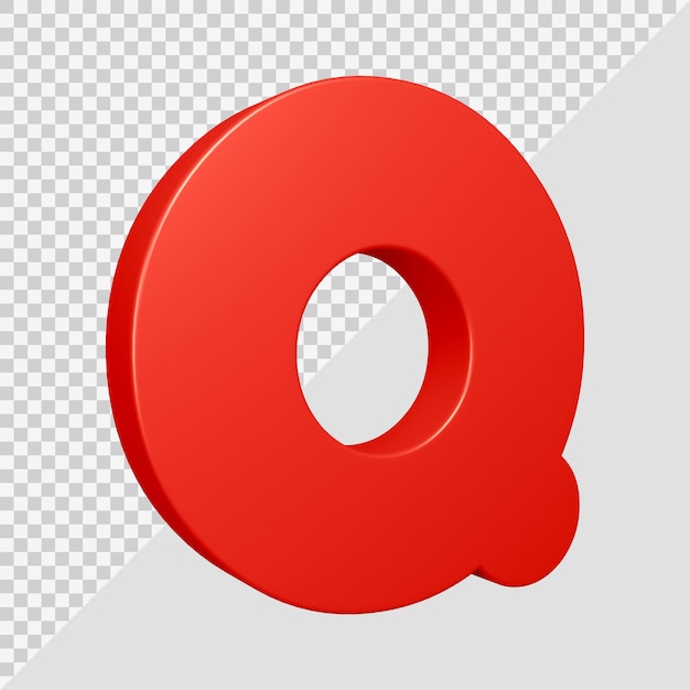 Alphabet letter q 3d render