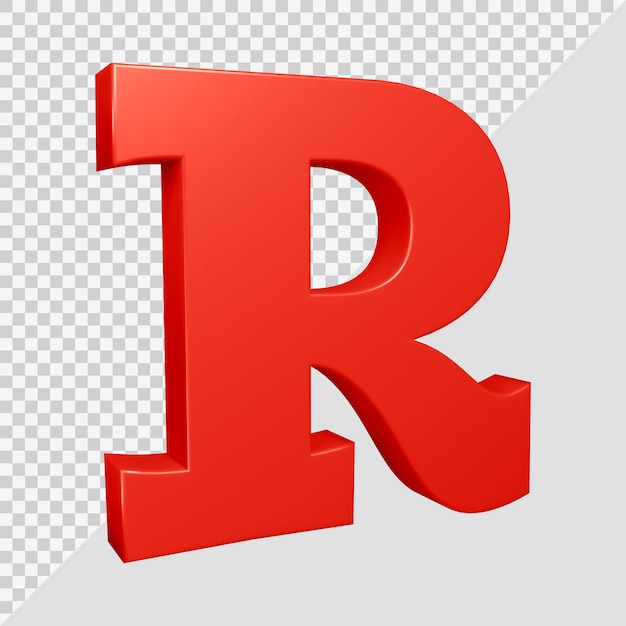 Alphabet letter r 3d render