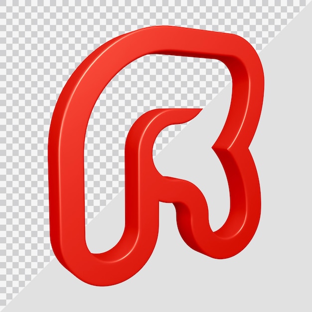 Alphabet letter r 3d render