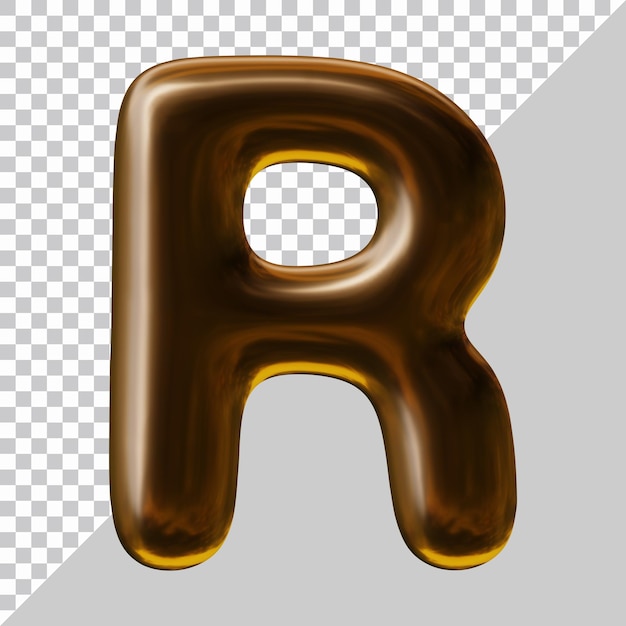 Alfabeto lettera r design in 3d render