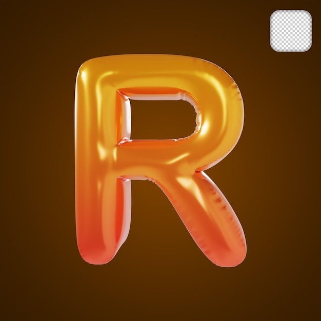 Alphabet letter r modern style 3d illustration