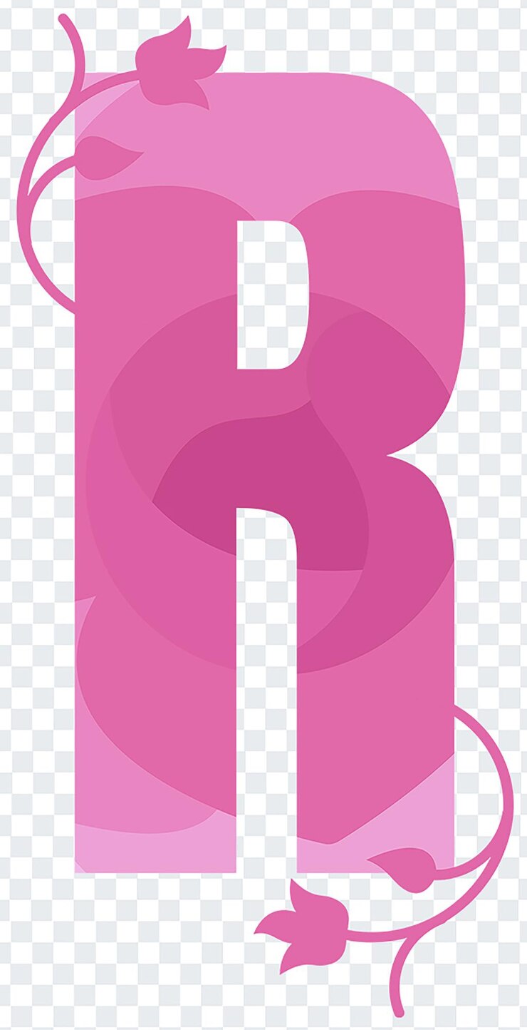 PSD alphabet letter r on transparent background
