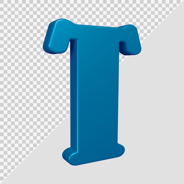 Alphabet letter t 3d render