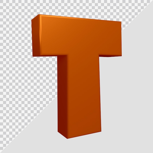 Alphabet letter t 3d render