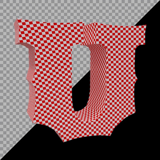 Alphabet letter u 3d render