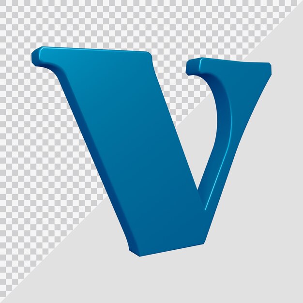 Alphabet letter v 3d render