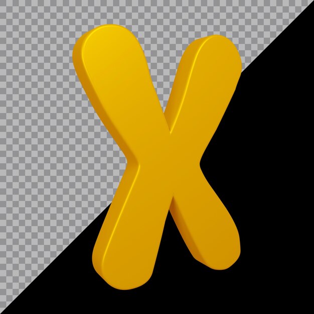 Alphabet letter x 3d render