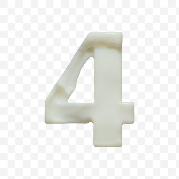 Алфавит номер 4 из белого обезжиренного молока изолирован