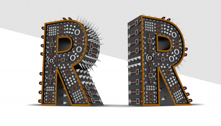 PSD alphabet punk-stil.