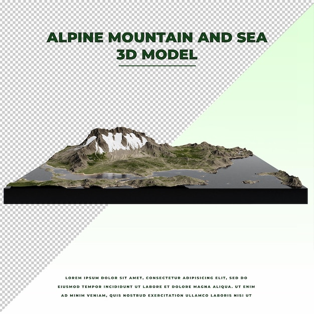 PSD alpine mountain and sea