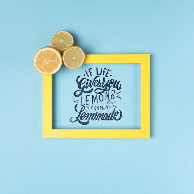 Als het leven je citroenen geeft, maak dan limonade. inspirerende en motiverende belettering citaat