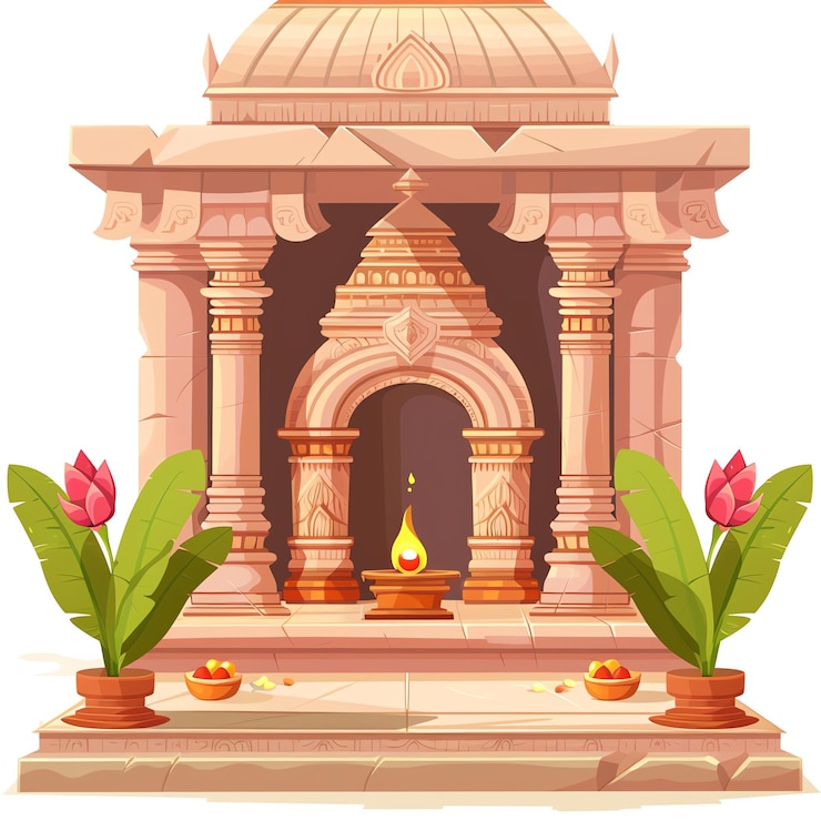 PSD altar indian illustration