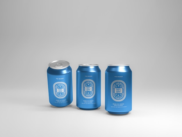Aluminiowa metalowa może pakować makieta do brandingu