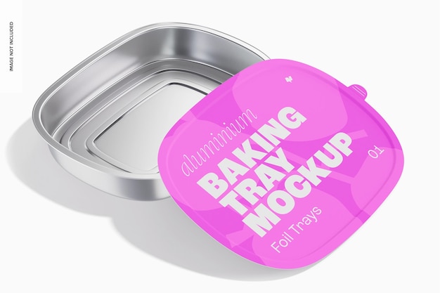 Aluminium Baking Tray Mockup, Opened