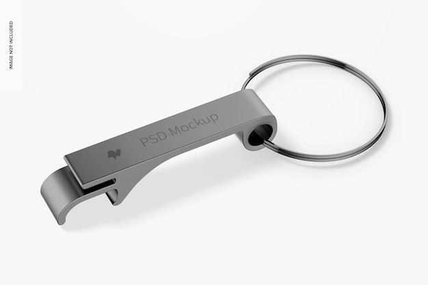 Aluminium Bottle Opener Mockup, Perspective View